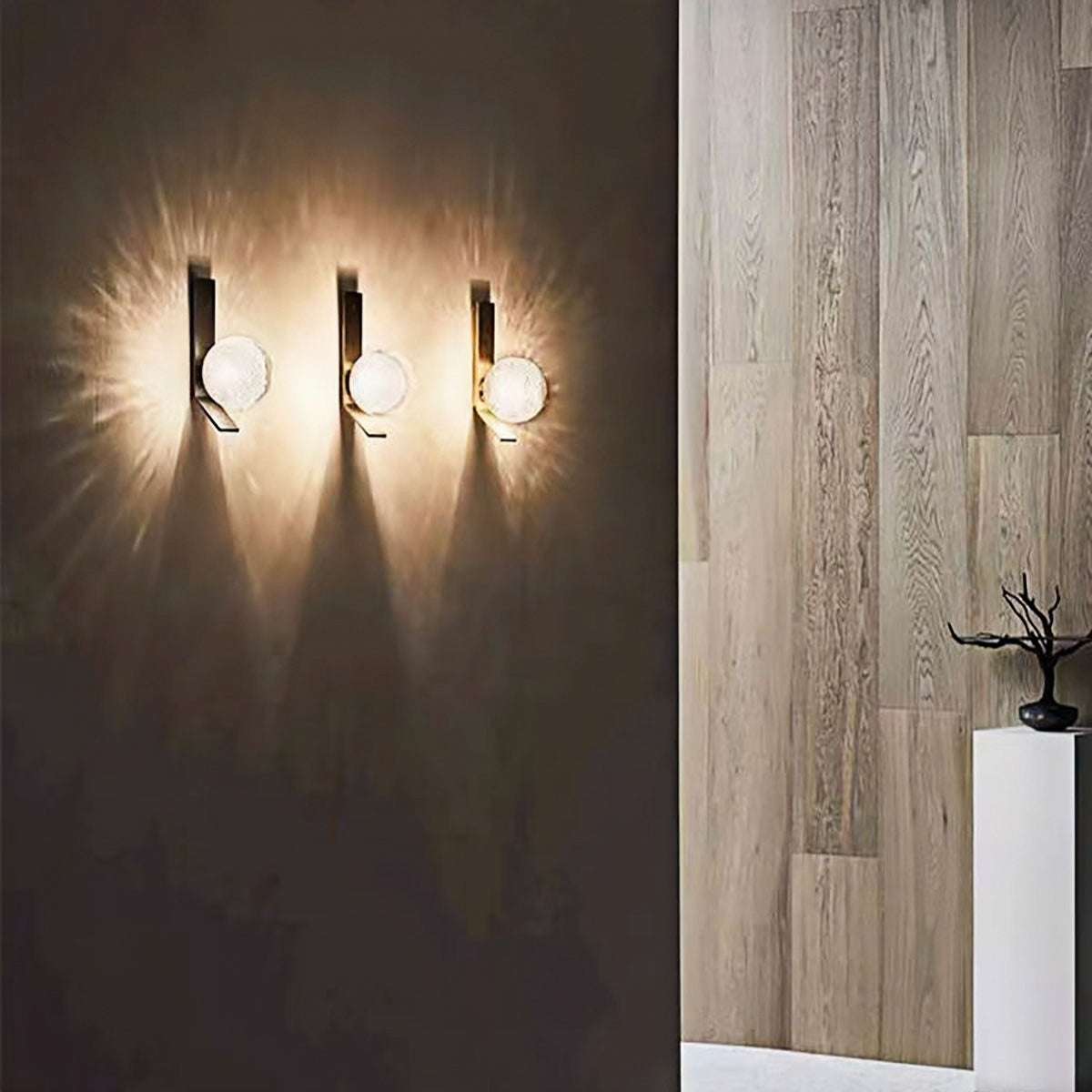 Modern luxury wall lamp with vintage bubble glass and warm LED lighting in single, double, and triple head styles