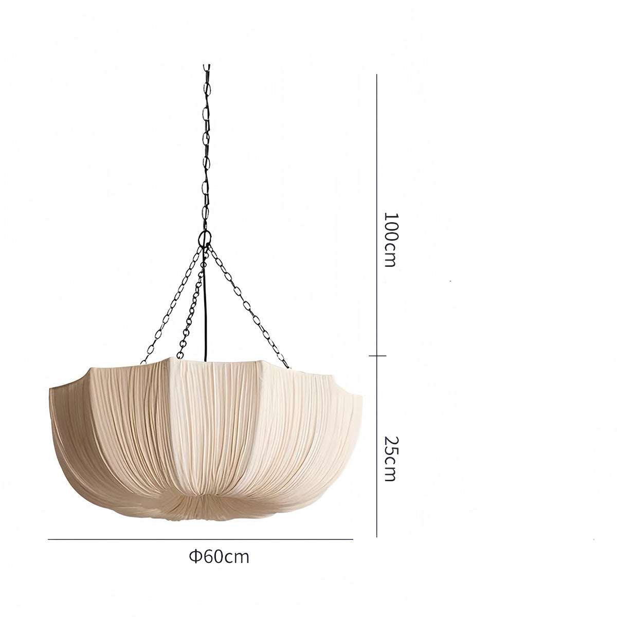 French vintage fabric pendant light with linen shade for warm ambient lighting