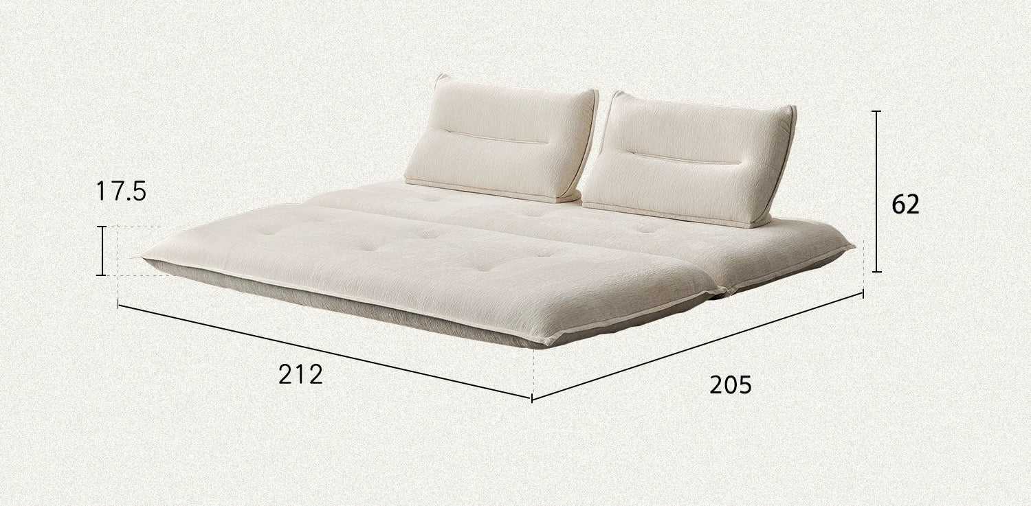3-in-1 convertible velvet sofa bed in straight row design for living room