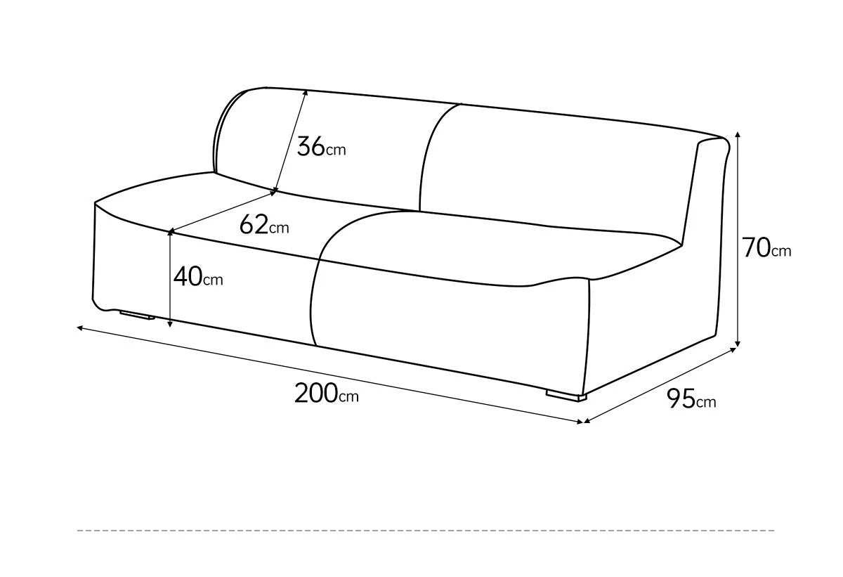 Armless linen sofa with natural wrinkles and washable covers for small spaces