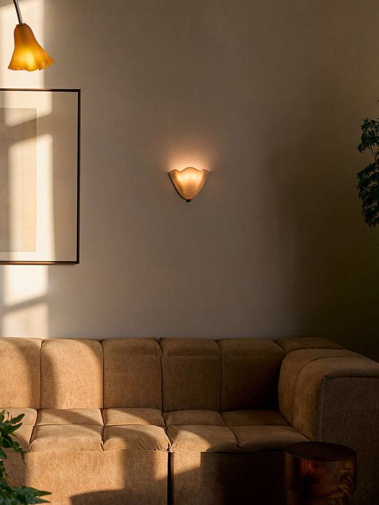 Vintage Glass Wall Lamp - Elegant French Inspired Wall Light for Hallway & Living Room
