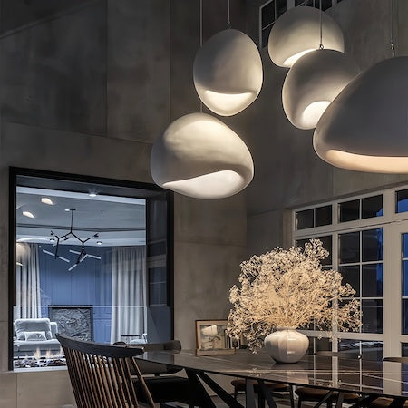 Wabi Sabi Pendant Light - Japanese Zen Stone Chandelier - sparkledecor.com