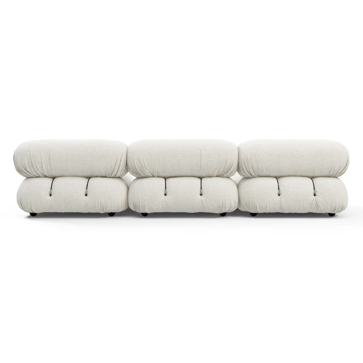 Camaleonda modular sofa in luxurious premium chenille fabric with solid wood feet and brass connectors