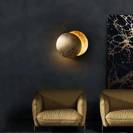 LED Moon Lamp wall light with sun and moon design, warm glow, elegant decor for living room or bedroom