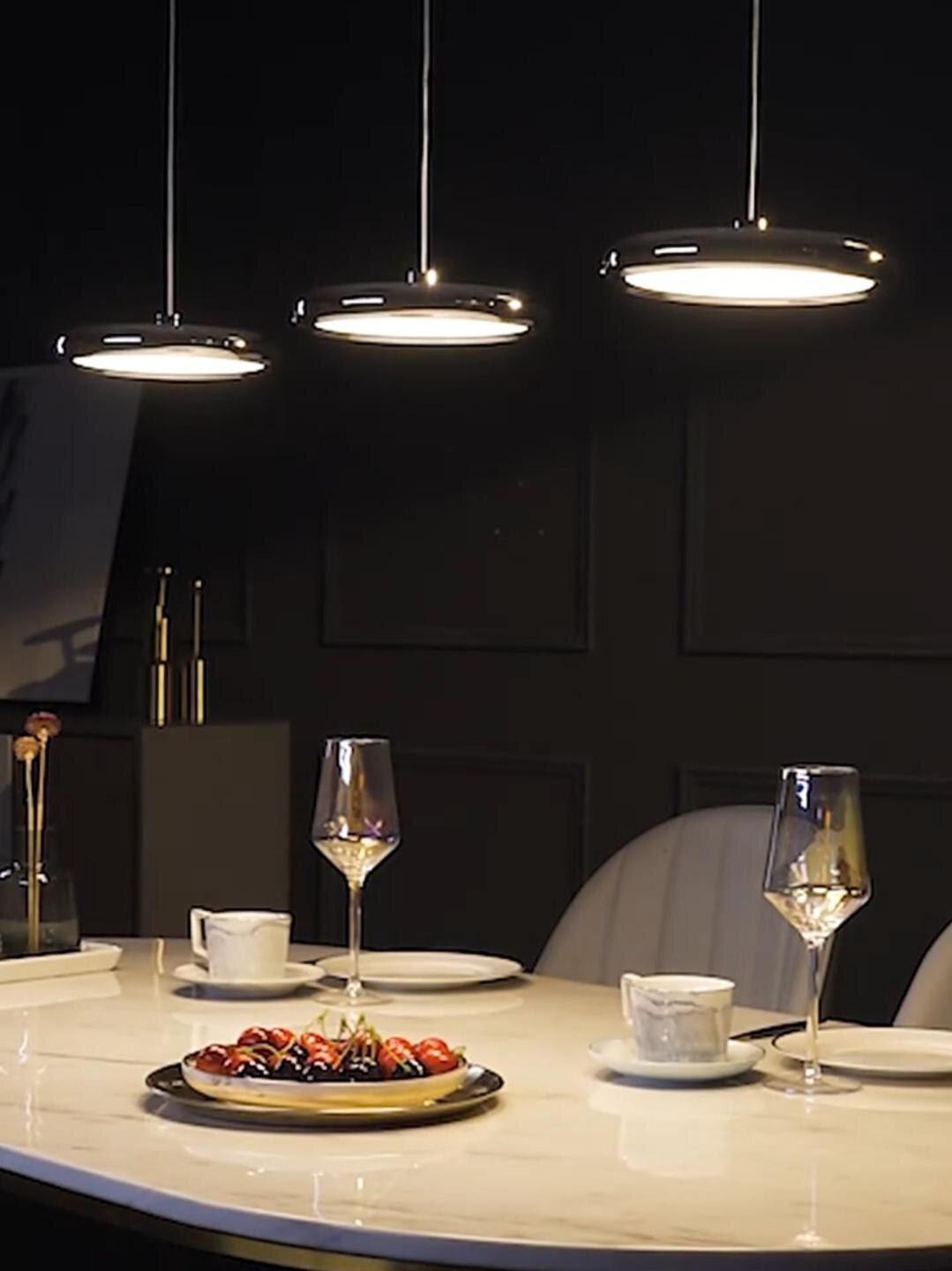 Gold Pendant Light - Modern Dining Room Chandelier Illumination - sparkledecor.com