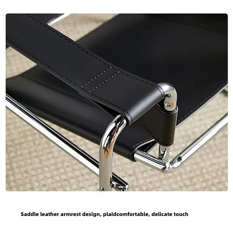 Nordic Leisure Chair - Industrial Style Saddle Leather Furniture