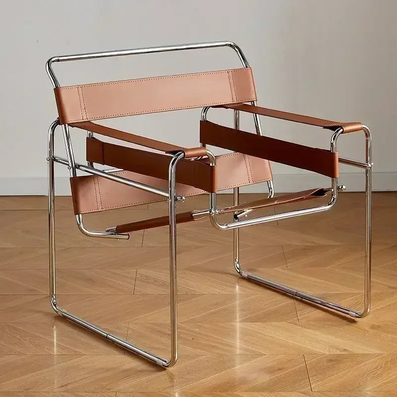 Nordic Leisure Chair - Industrial Style Saddle Leather Furniture
