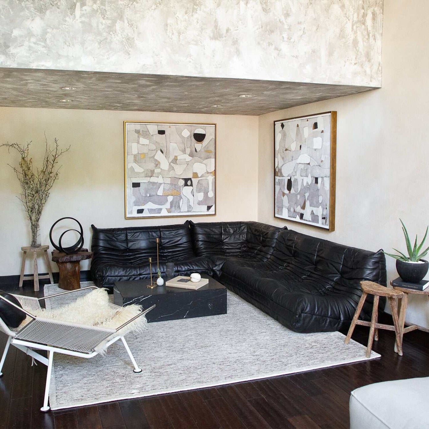 Modern modular sofa UK set with orange corduroy upholstery and customizable colors