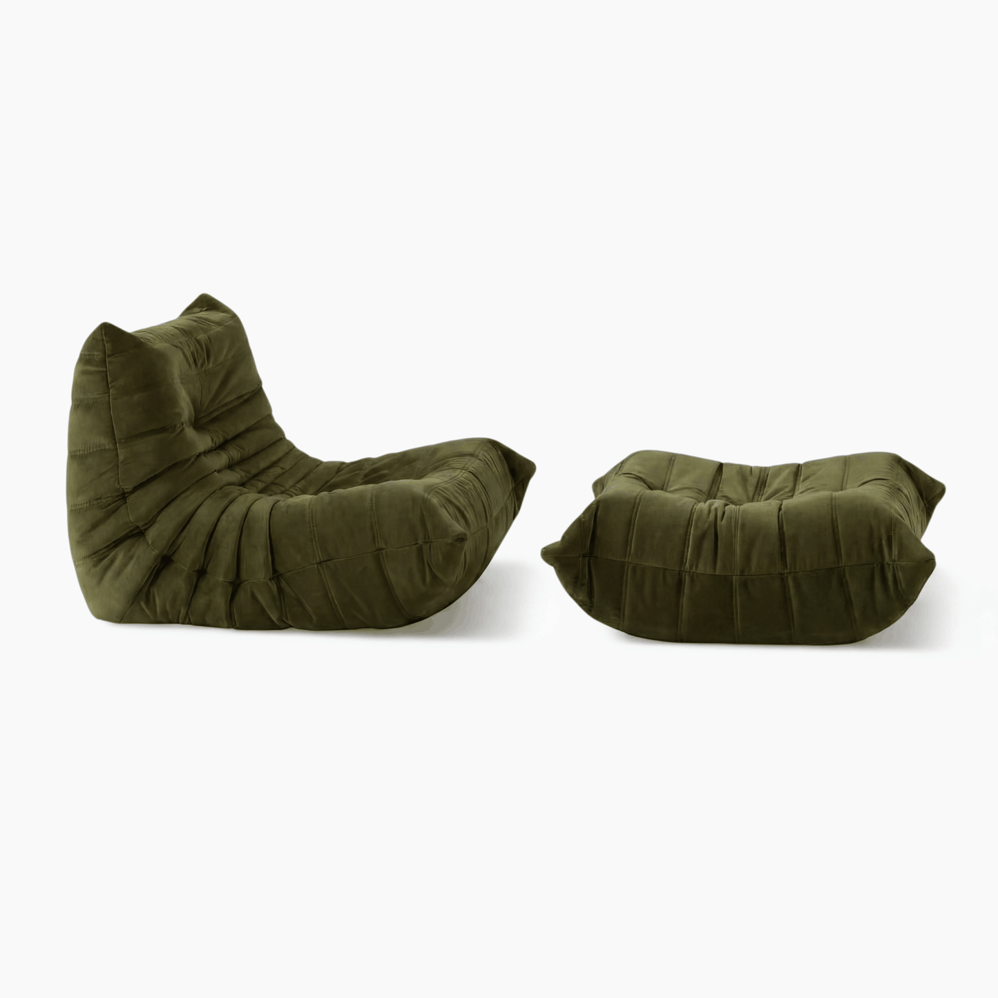 Ligne Roset Togo Sofa Replica – Vintage Green Velvet, Modern Modular Design