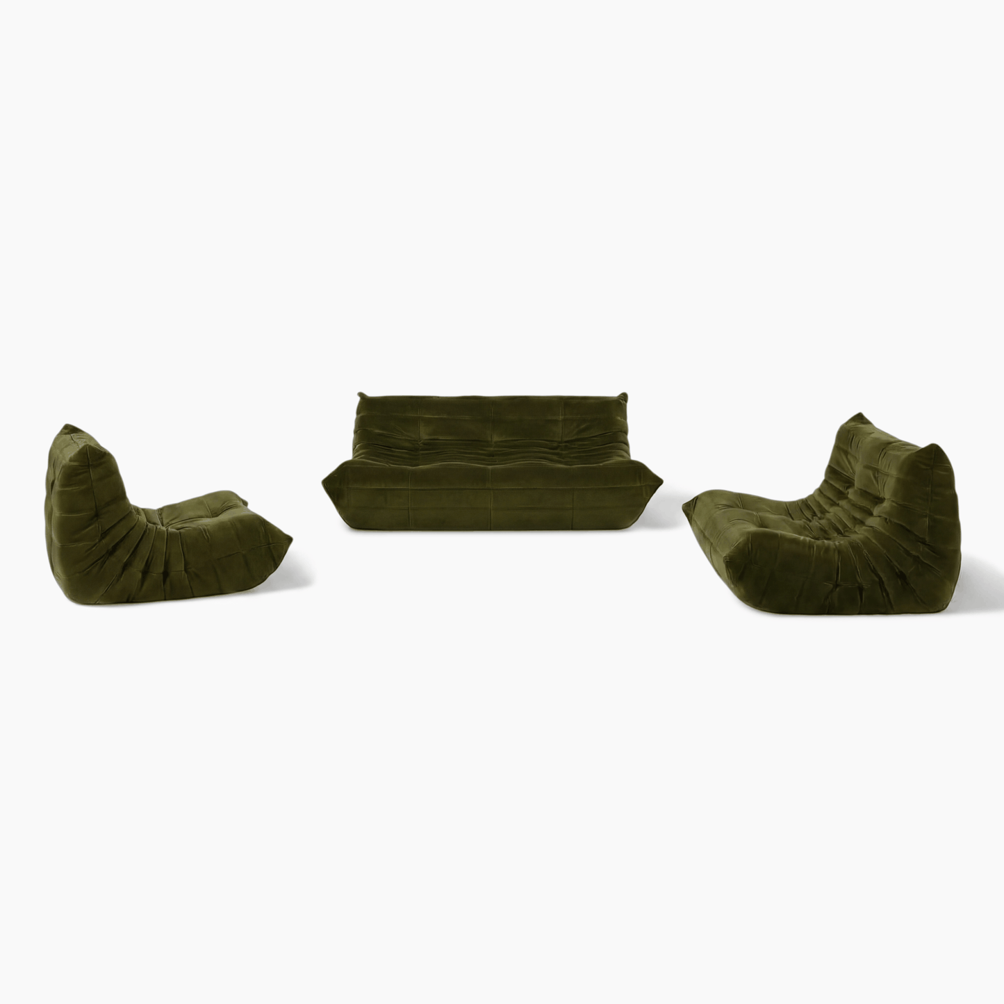Ligne Roset Togo Sofa Replica – Vintage Green Velvet, Modern Modular Design
