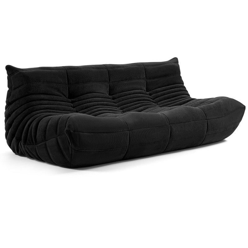 Togo Couch in orange corduroy, 3 seater sofa, vibrant and stylish design - sparkledecor.com