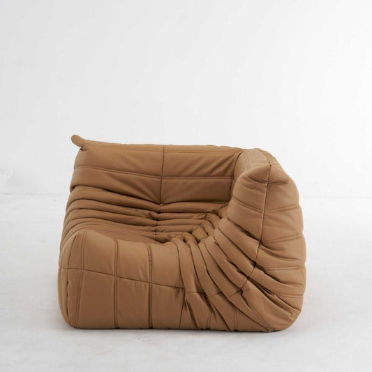 Customizable brown leather Caterpillar corner sofa with ergonomic design and plush cushions