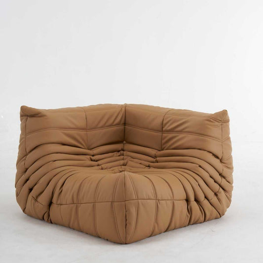 Customizable brown leather Caterpillar corner sofa with ergonomic design and plush cushions