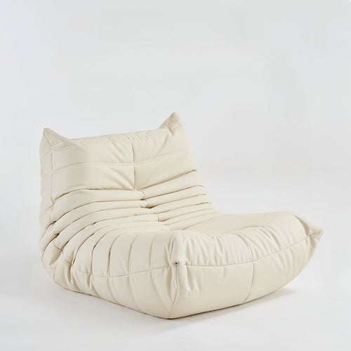 Cream suede velvet Togo Chair lounge chair with high-density foam and ergonomic design