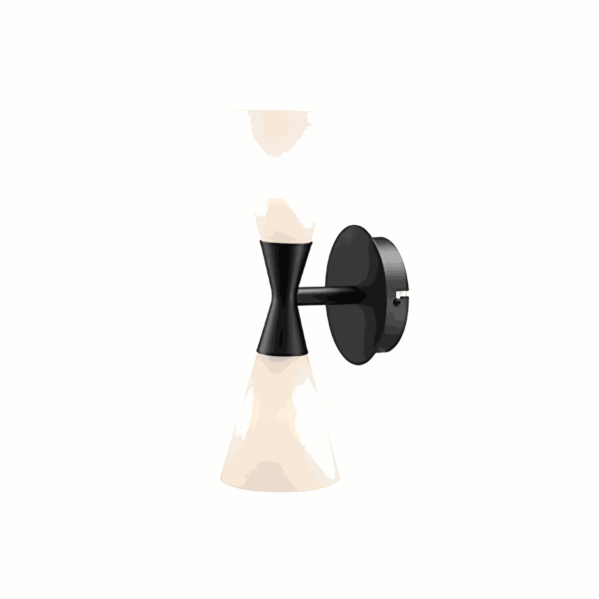 Nordic modern hourglass wall sconce with frosted glass and chrome finish for living room and bedroom lighting