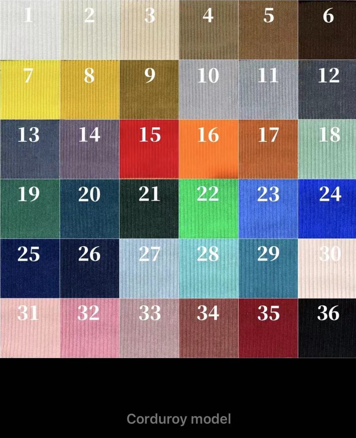 corduroy colours for togo armchair