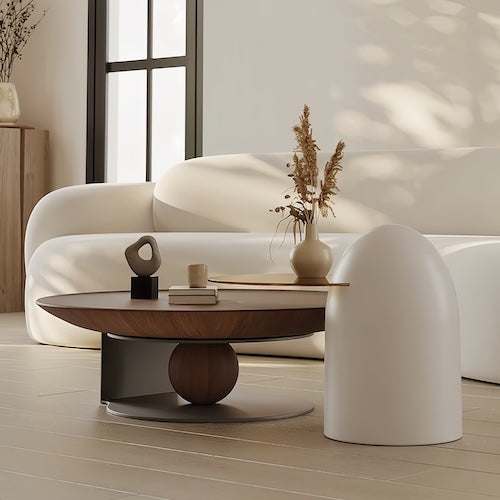 Elegantes Couchtisch-Set aus Walnussholz – Moderner Minimalismus – Cotswoldnesthome
