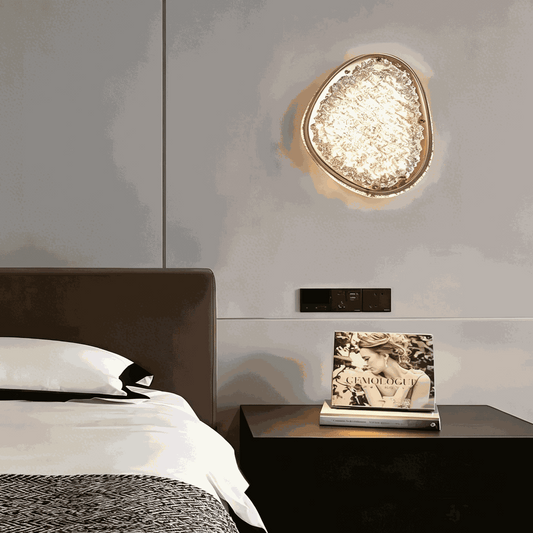 Italian luxury book form wall lamp with textured acrylic shade and soft LED light for elegant bedside and hallway decor