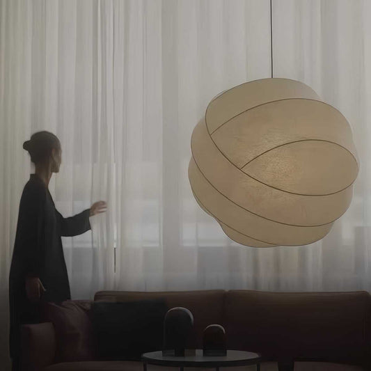 Wabi-Sabi Silk Pendant Light - Modern Minimalist Dining Lamp for Cozy Spaces