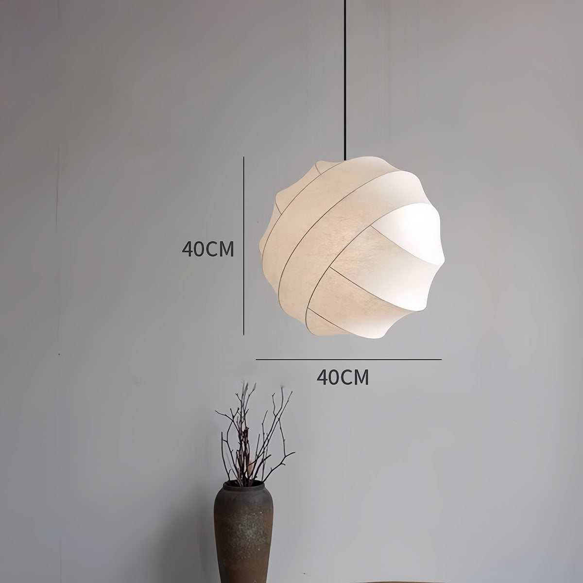 Wabi-Sabi Silk Pendant Light-Modern Minimalist Dining Lamp