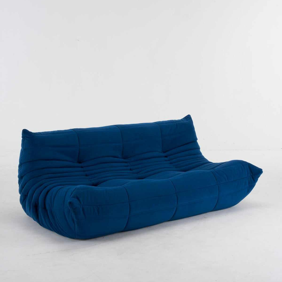 3 seater sofa Caterpillar Couch in luxurious suede fabric with ergonomic design and customizable colors