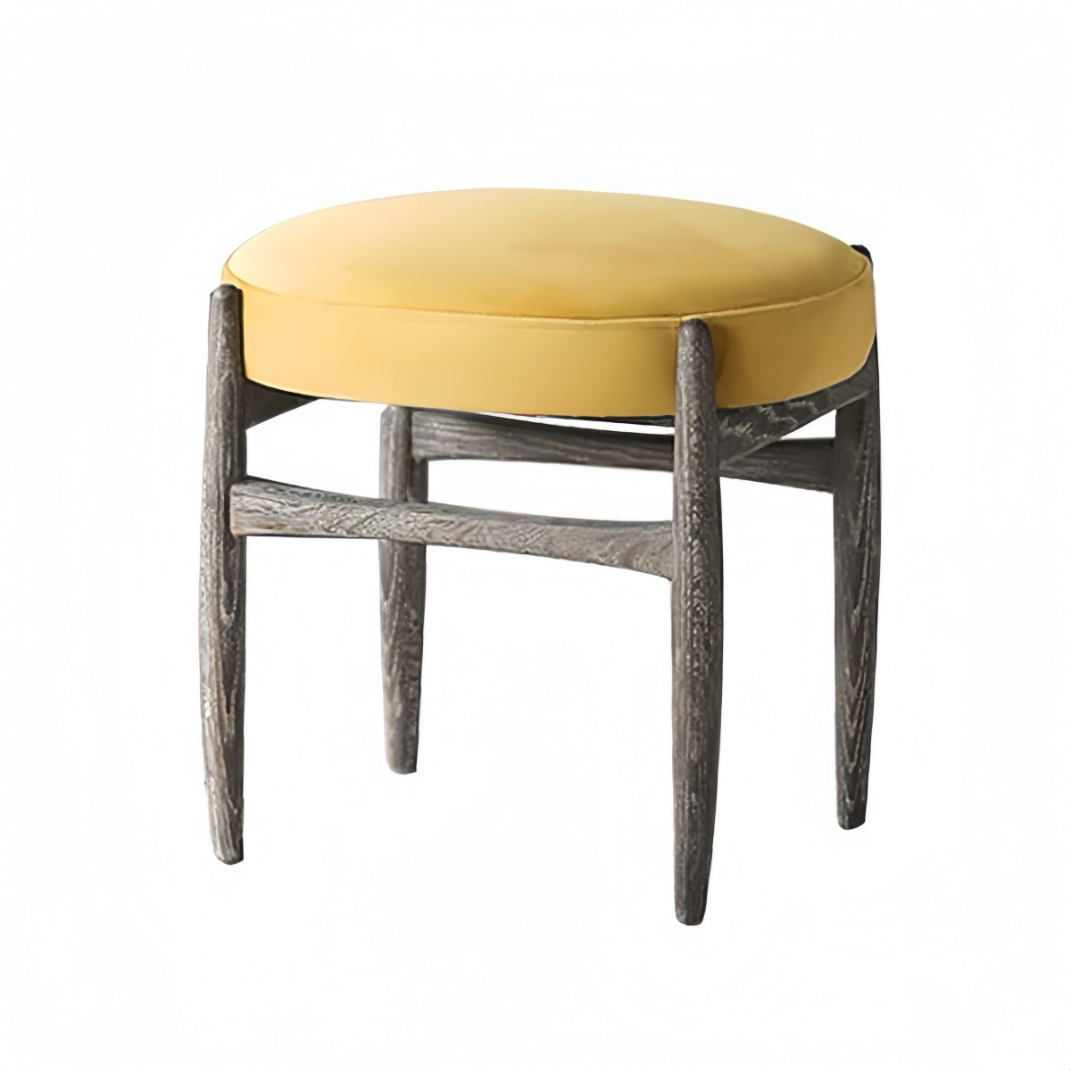 Nordic smoked oak vanity stool with velvet cushion and solid oak legs