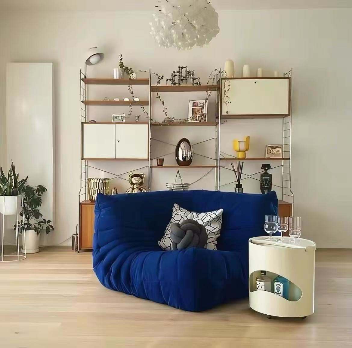 Luxurious suede caterpillar corner sofa in stylish design for comfortable lounging
