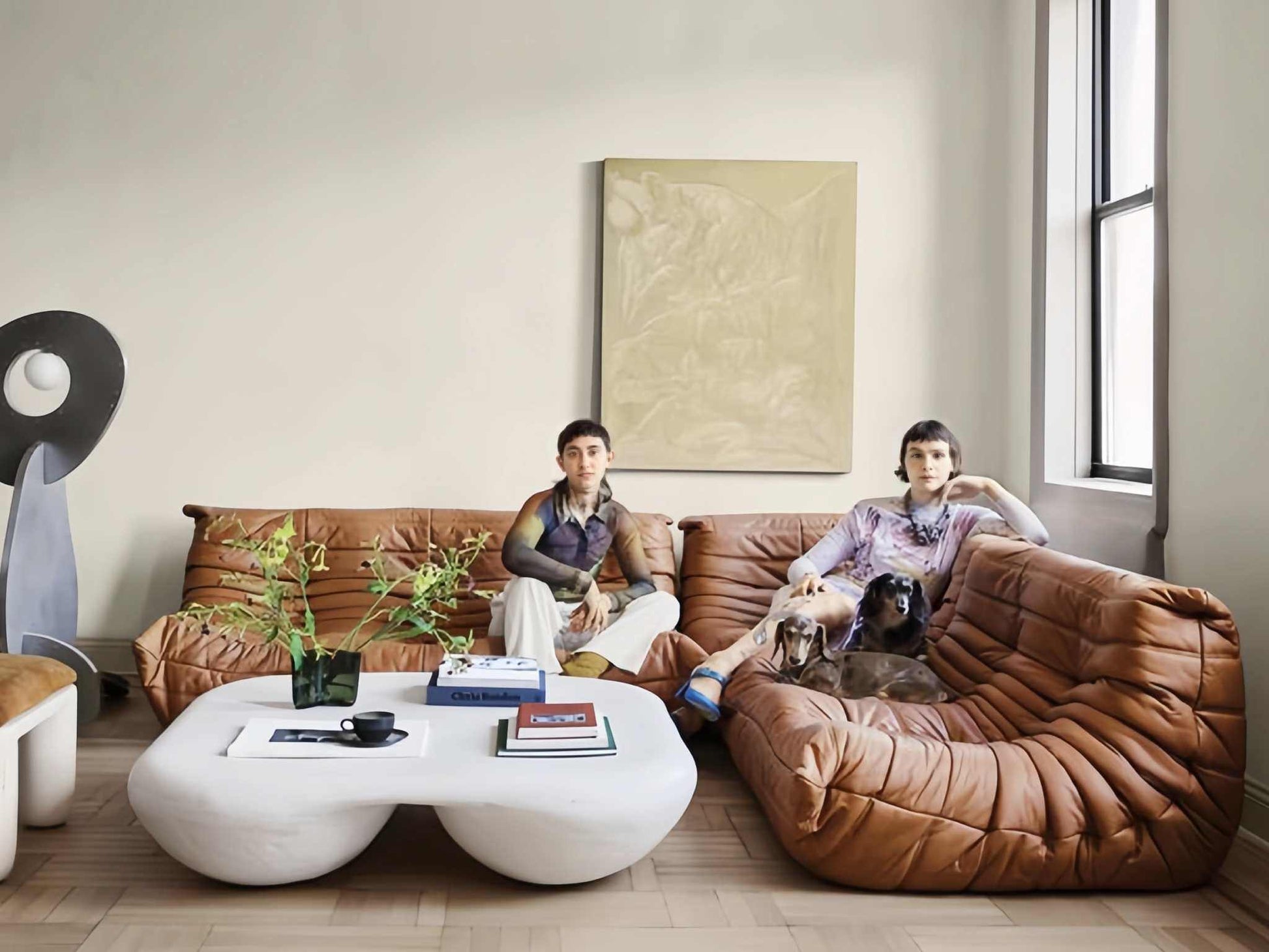 Ligne Roset Togo Sofa Replica in luxurious oil wax leather with ergonomic design and plush seating