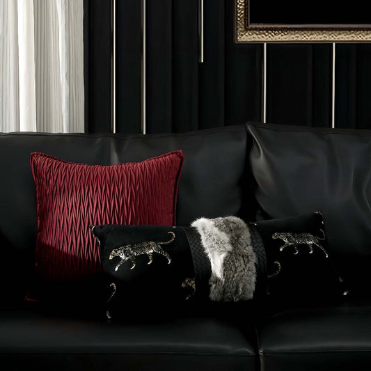Zhūsha Luxury Imported White Fox Fur Throw Pillow with soft, white, plush fur for sofa decor