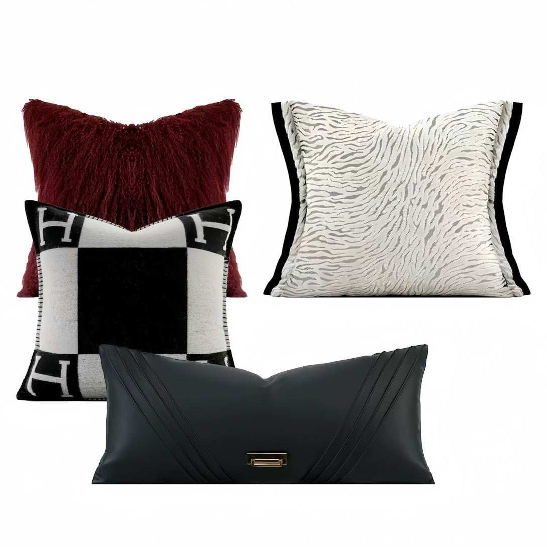 Zhūsha luxury imported white fox fur throw pillow with soft plush texture and elegant white design for sofa and home decor